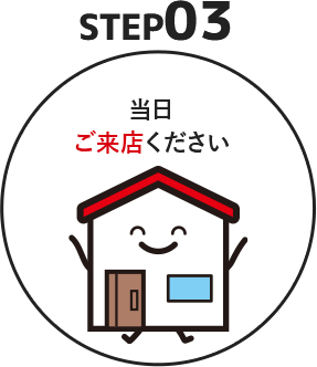当日ご来店ください