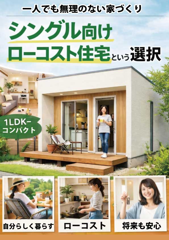 【山梨の新築住宅】一人でも無理のない家づくり。シングル向けローコスト住宅という選択