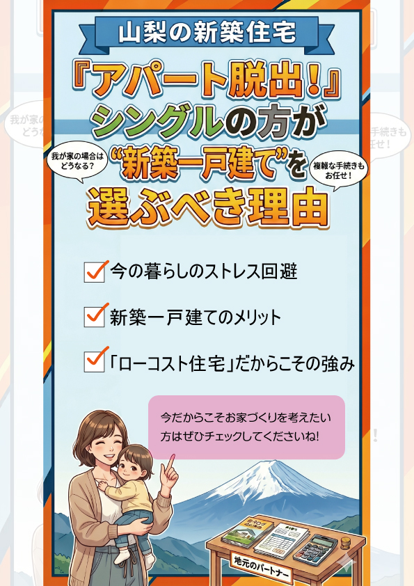 山梨｜アパート脱出！シングルの方が”新築一戸建て”を選ぶべき理由